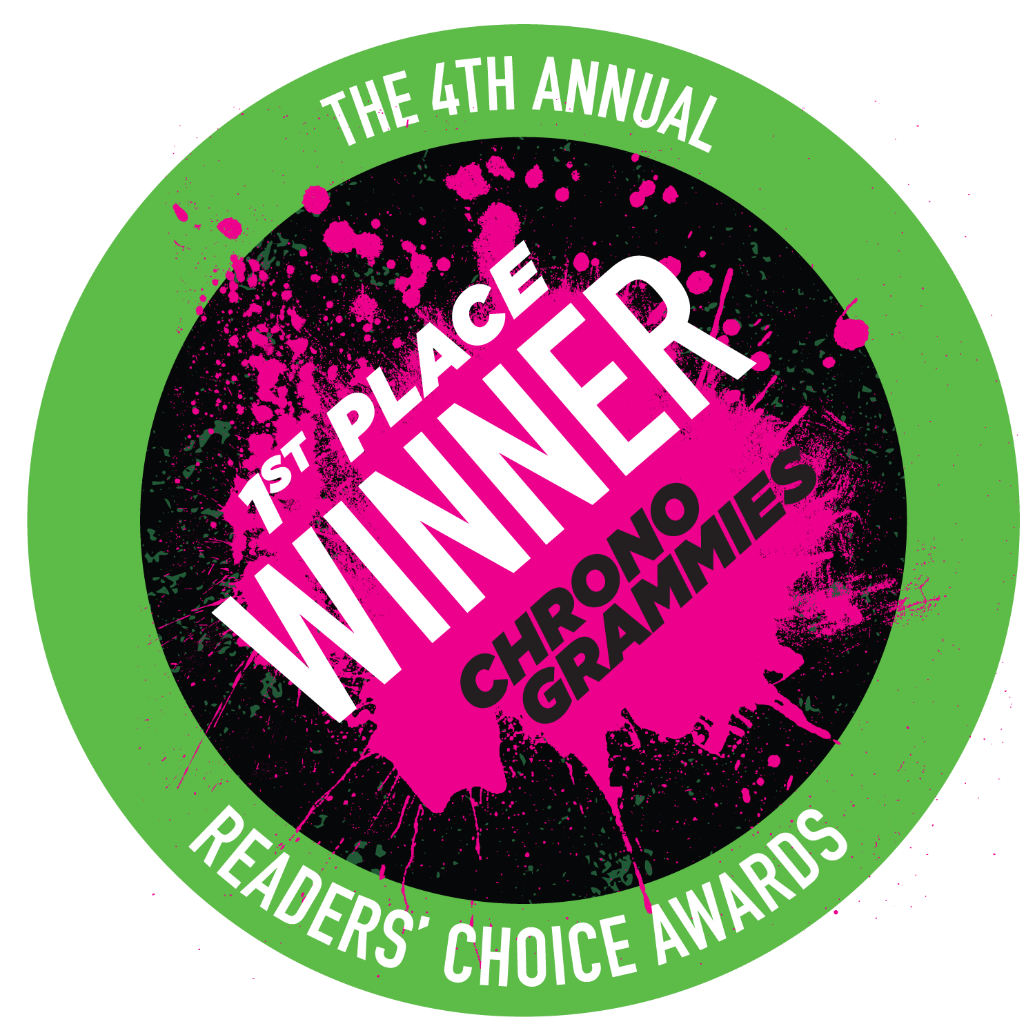 1st Place Winner badge from the 4th annual Chronogrammies